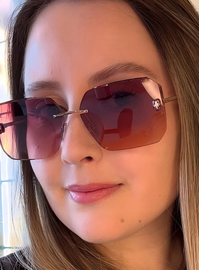 Rimless Sunglasses蛇头无框太阳镜女士金属太阳眼镜美式方形墨镜