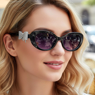 Retro Sunglasses蝴蝶结复古太阳镜女Y2K辣妹墨镜ins猫眼太阳眼镜