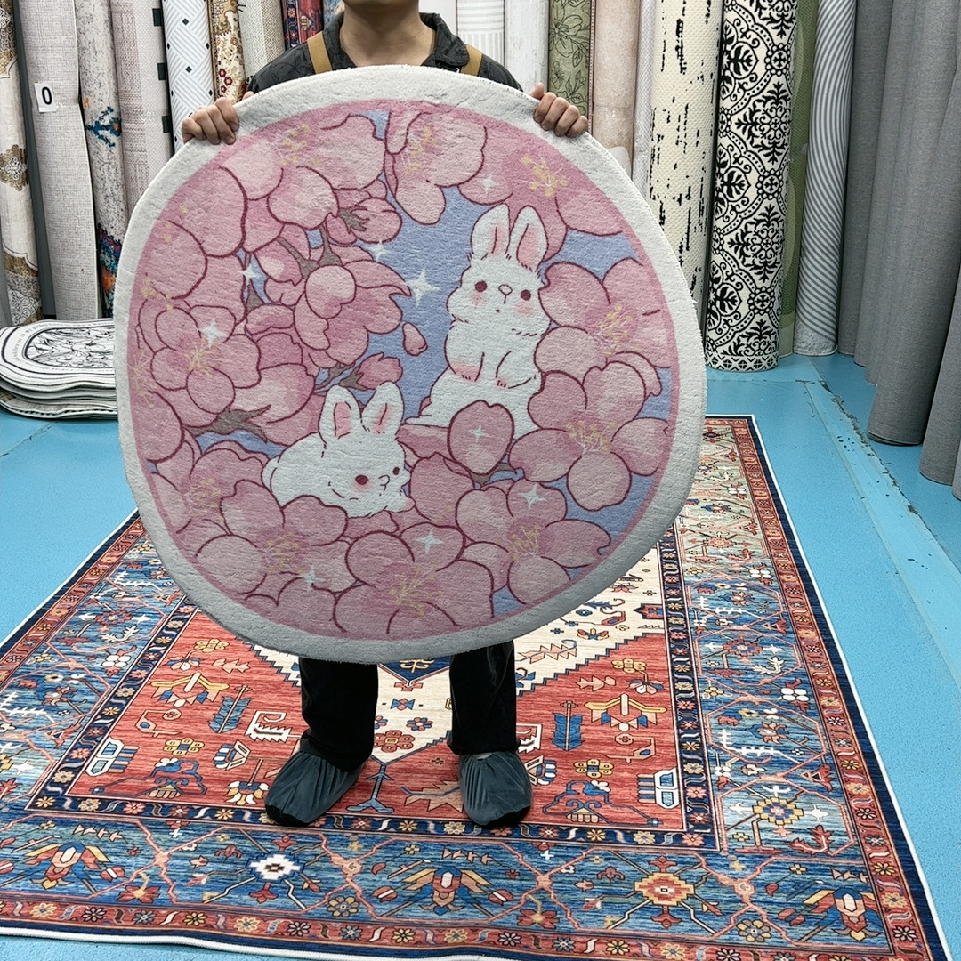 1米圆形棉布底仿羊绒(尺寸误差1-3cm）,居家布艺,地毯,淘宝优惠券,粉丝福利购,淘宝优惠卷