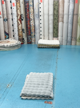 2张80×100灰色泡泡球麂皮绒仿兔毛定制不退换(尺寸误差1-3cm）