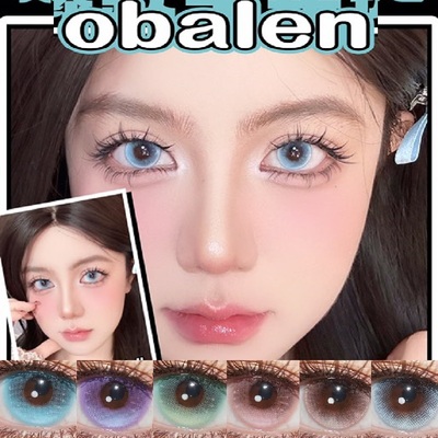 oba无锁边果冻大直径美瞳神仙瞳天青冻蓝萤石cos半年抛隐形眼镜TJ