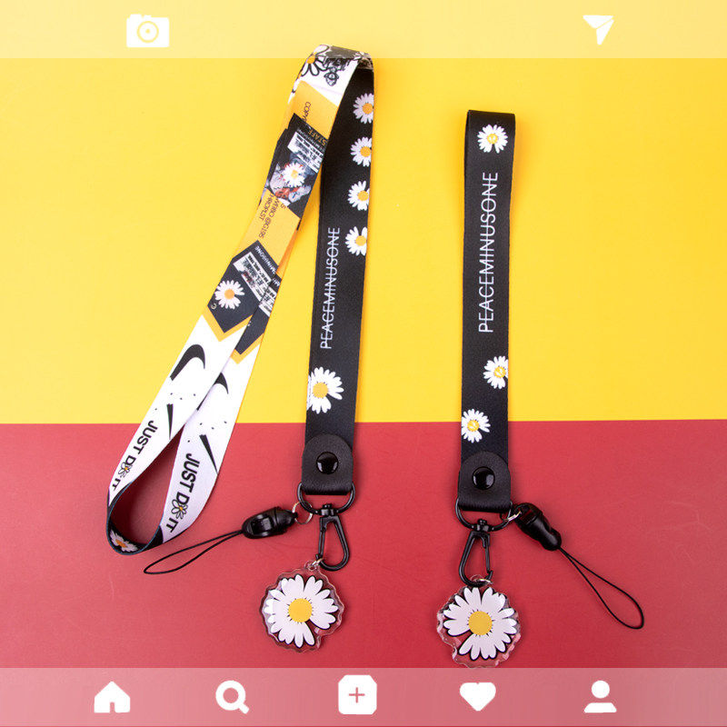 GD权志龙小雏菊挂绳潮牌布艺挂脖绳子吊绳挂件挂饰胸牌工作证卡通