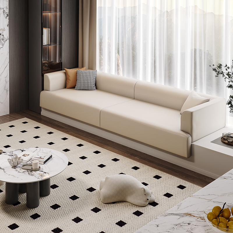 玛度定制飘窗纳帕皮沙发现代简约窗台改造榻榻米懒人沙发卧室