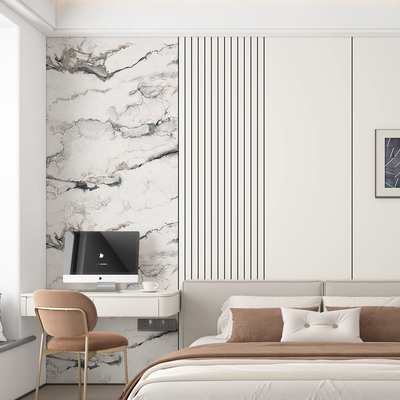 凹凸立体墙贴仿格栅护墙板大理石防水防潮电视背景墙装饰自粘墙纸