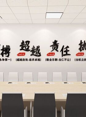 励志墙贴纸会议室布置办公室装饰公司标语激励文字团队企业文化墙