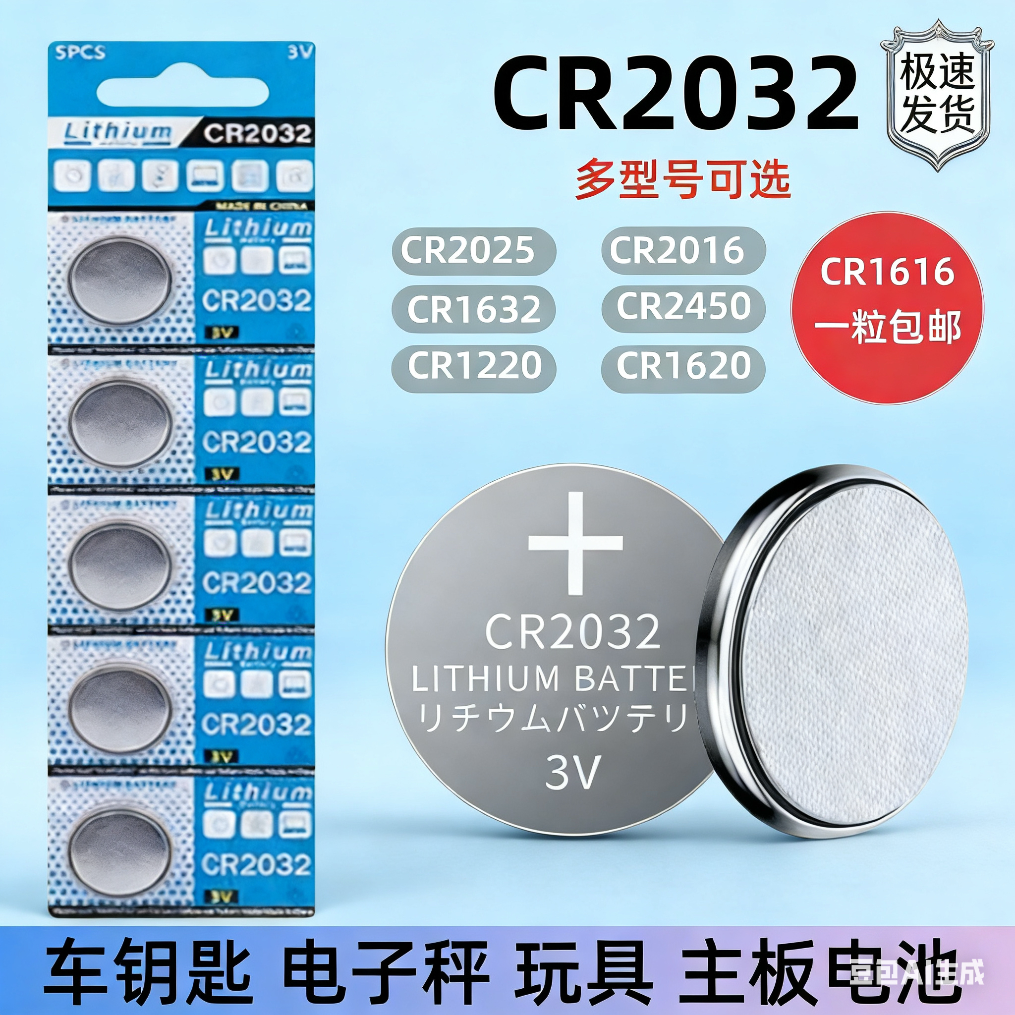 CR20323V锂纽扣电池电子秤