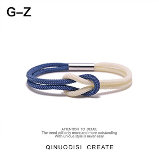 钛钢米兰手绳红绳子编织线手链男女情侣款同心结手链绳子时尚手环