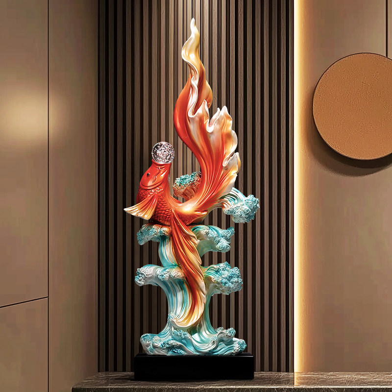 如鱼得水玄关装饰摆饰高级感客厅入户酒店大堂艺术品办公室工艺礼