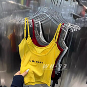 韩版 wu.33内搭2024夏季 新款 性感显瘦自带胸垫设计感纯色吊带背心