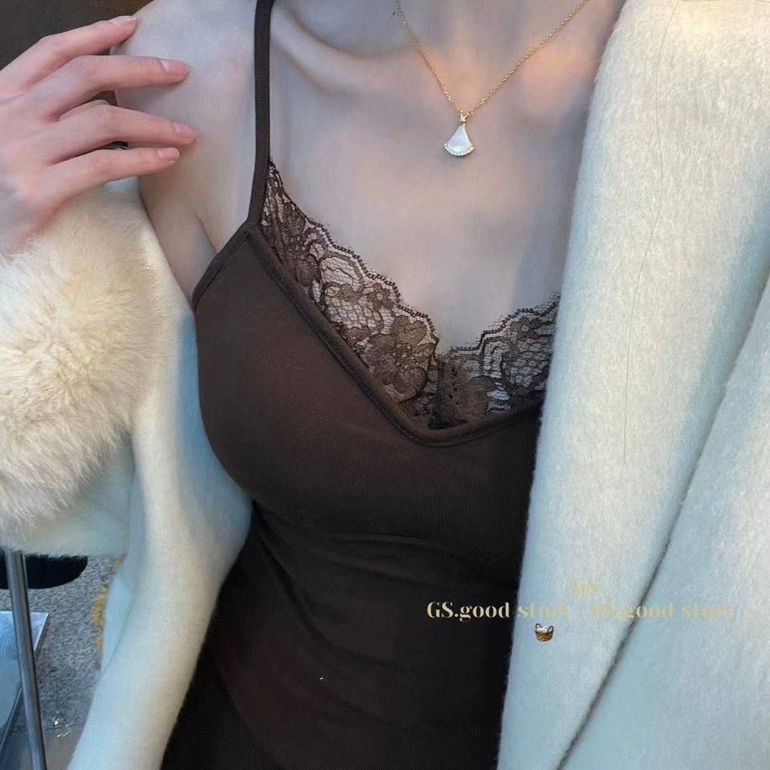 内搭纯欲天花板_蕾丝小吊带背心女秋冬新款自带胸垫保暖打底上衣,女装/女士精品,背心吊带,淘宝优惠券,粉丝福利购,淘宝优惠卷