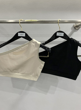 SUBHUMAN女款丨RICK三角针织弹力个性暗黑风单肩不规则背心上衣