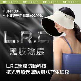 蕉下灯罩帽黑胶防晒帽全脸遮阳BM563大檐空顶女显脸小焦下蛋卷帽