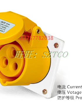 厂家直销工业插头插座AJ-S413-4/S423-4 16A32A 暗装连接器110v