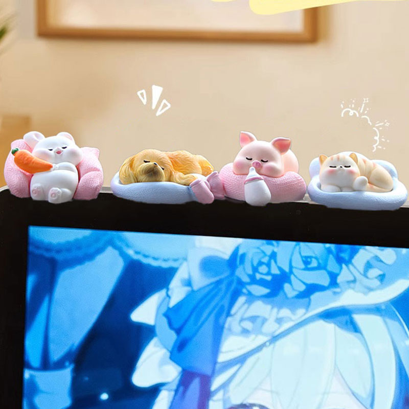 小猫咪摆件办公室桌面电脑趴摆件