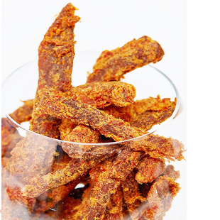 原牛头创始人之一汤克林106g原切黄牛肉干拉毛条网红儿童零食