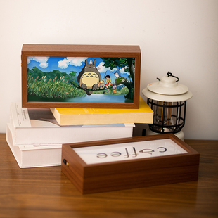 双面透明DIY三色发光充电触摸照片书法相框灯光画小夜灯摆件定制