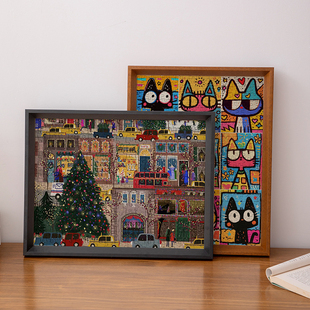 拼图框专用70x50和75x50cm画框框架时尚挂墙大尺寸1000片通用相框