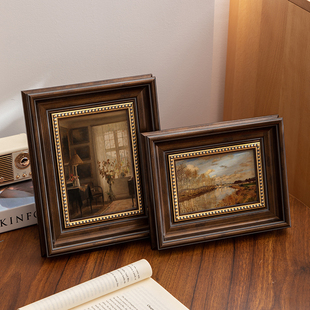 复古高级感相框空框摆台美式5寸6 7 8 10 16 12 A4A3画框照片定制