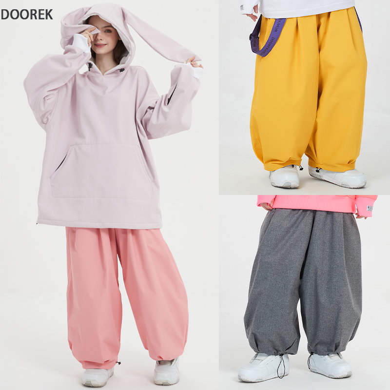 特肥特宽松男女滑雪裤