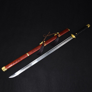 龙泉华影刀剑高锰钢刻花唐横刀手工锻打宝剑收藏冷兵器未开刃