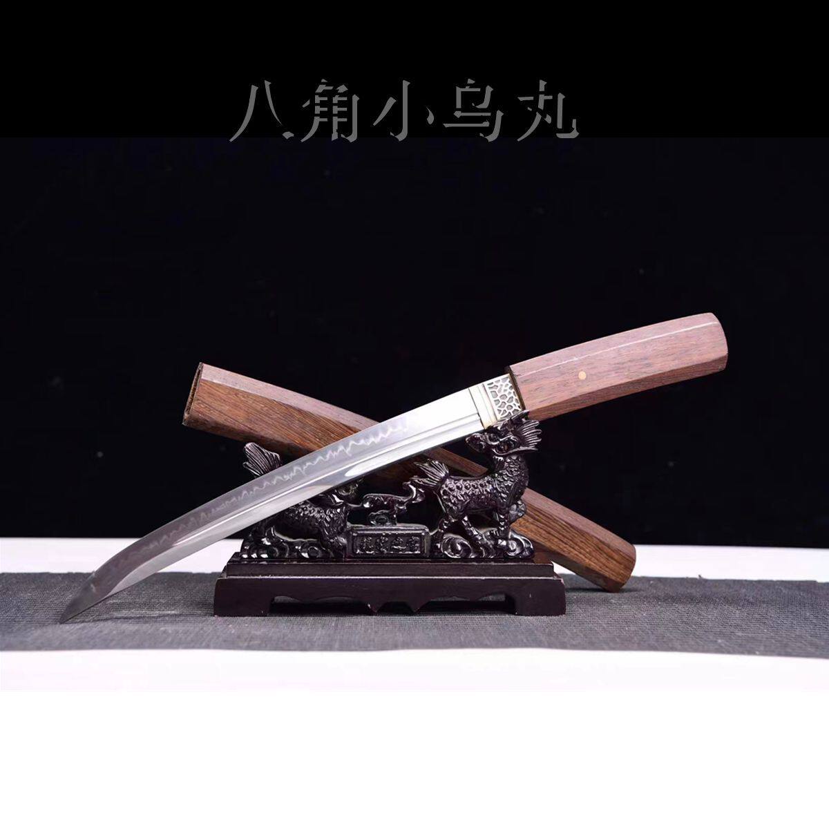 龙泉市刀剑T10钢八角居合小乌丸肋差手工锻打影视动漫宝剑未开刃