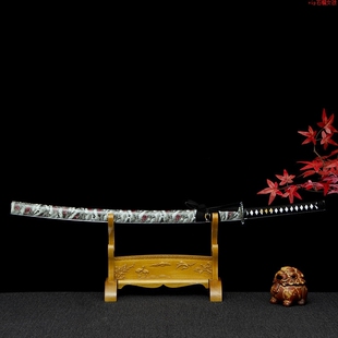 跨境日本武士刀高锰钢收藏摆件冷兵器龙泉刀剑katana 未开刃