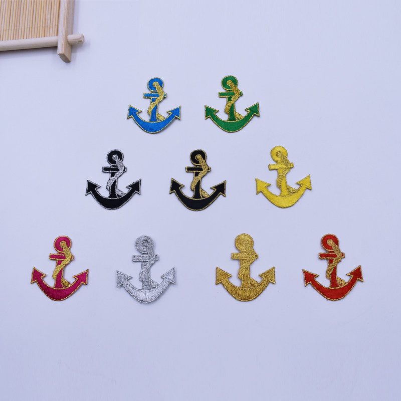 新品 带胶布贴补丁贴衣服贴海盗船矛商标贴鞋帽标志徽标 2053烫花