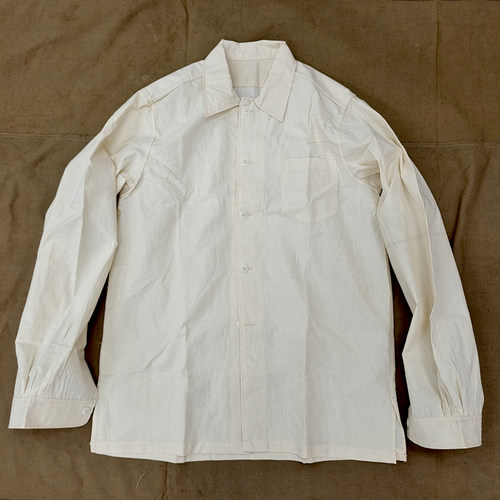 定制款65老粗布衬衣男士春秋宽松耐磨系扣复古气质百搭长袖单上衣