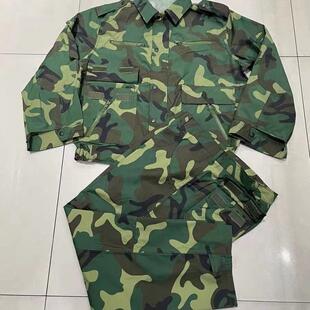 正规库存87老式迷彩服带屁兜耐磨大花军衣服套装87式迷彩作训服