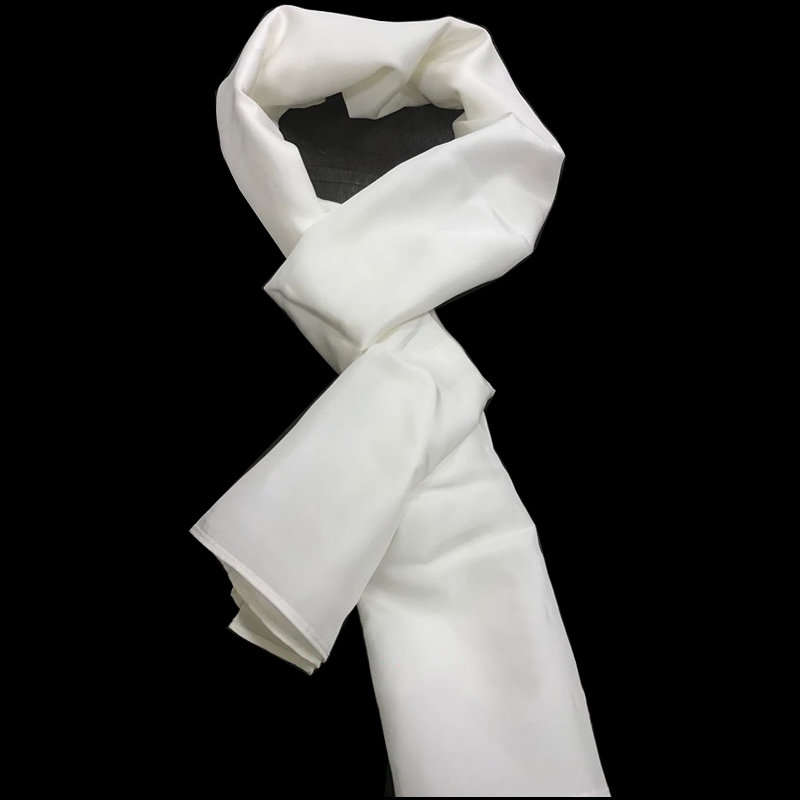 正品59飞行真丝头巾防静电围巾围脖桑蚕丝纯白色防摩擦围巾丝巾