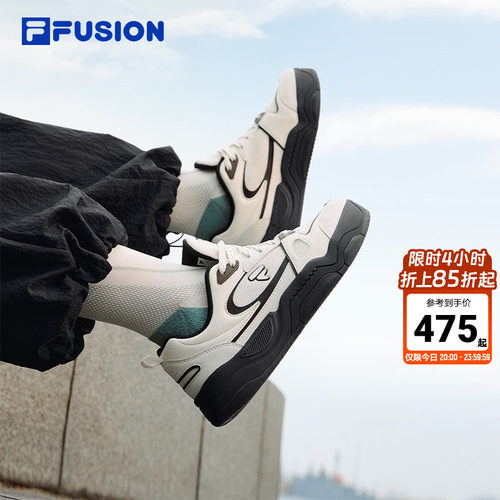 章昊同款|FILA FUSION斐乐女鞋BANK III板鞋夏季透气男休闲运动鞋