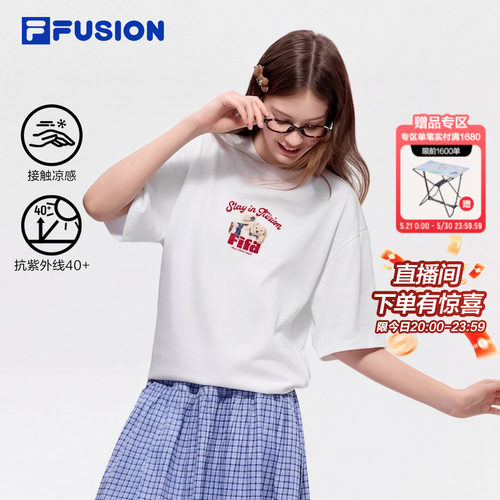 FILAFUSION斐乐潮牌短袖T恤女