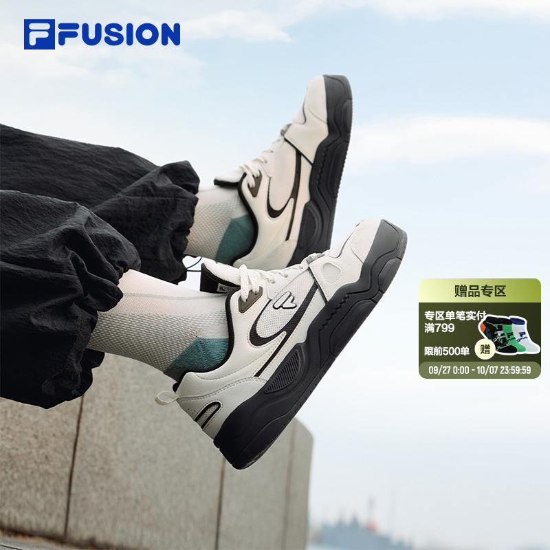 章昊同款|FILA FUSION斐乐女鞋BANK III板鞋2025夏款男休闲运动鞋