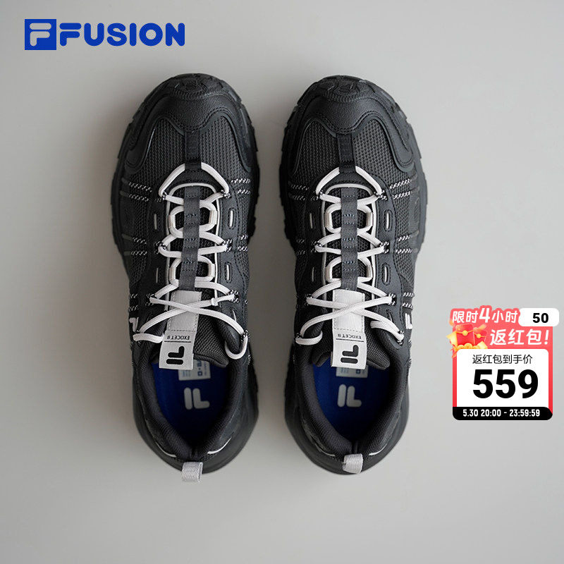 山脉鞋2丨FILA FUSION斐乐男鞋休闲鞋户外登山鞋黑色老爹