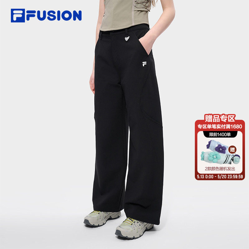 【田曦薇同款】FILA FUSION斐乐女裤梭织长裤夏季新款宽松