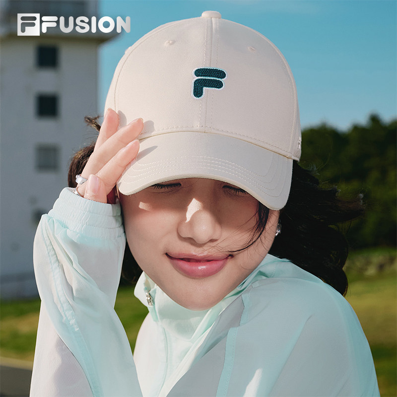 FILA FUSION斐乐潮牌情侣棒球帽夏经典刺绣鸭舌帽硬顶防晒运动帽