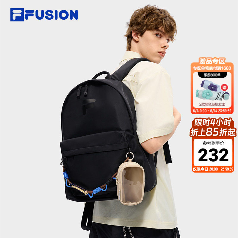 章昊同款FILA FUSION斐乐双肩包女包新款情侣大容量书包背包男包