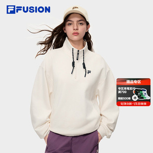 FILA 新年鸿运穿搭半拉链针织上衣 FUSION斐乐立领卫衣女2026春季