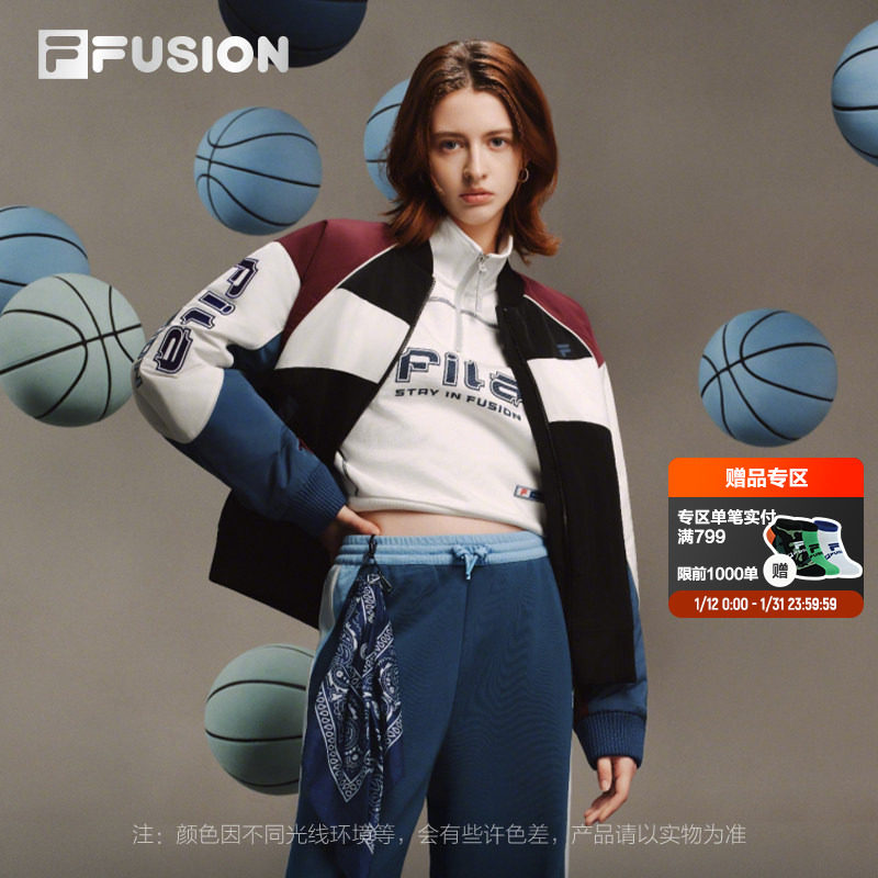 FILA FUSION斐乐潮牌女子套头卫衣2026春季新款休闲宽松针织上衣,运动服/休闲服装,运动卫衣/套头衫,淘宝优惠券,粉丝福利购,淘宝优惠卷