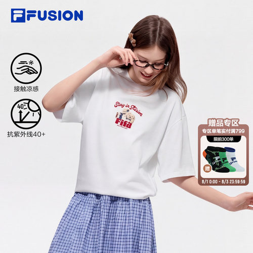 FILAFUSION斐乐潮牌短袖T恤女