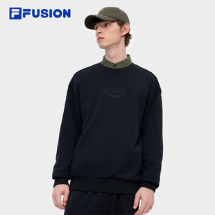 纯色纯棉男女休闲上衣 圆领卫衣春秋款 FILA FUSION斐乐潮牌情侣款