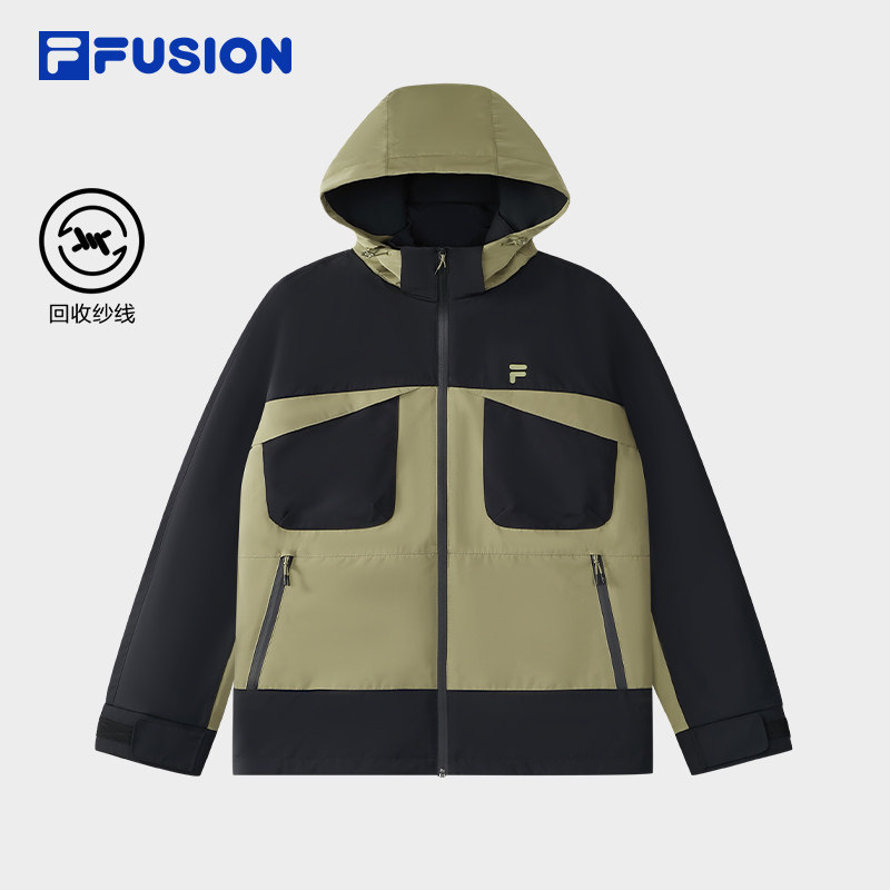 FILA FUSION斐乐潮牌梭织上衣男2025冬新款休闲宽松拼色连帽外套,运动服/休闲服装,运动茄克/外套,淘宝优惠券,粉丝福利购,淘宝优惠卷
