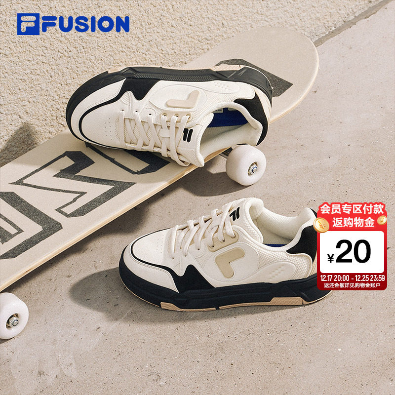 FILA FUSION斐乐潮牌女鞋BANK厚底板鞋秋冬增高休闲鞋