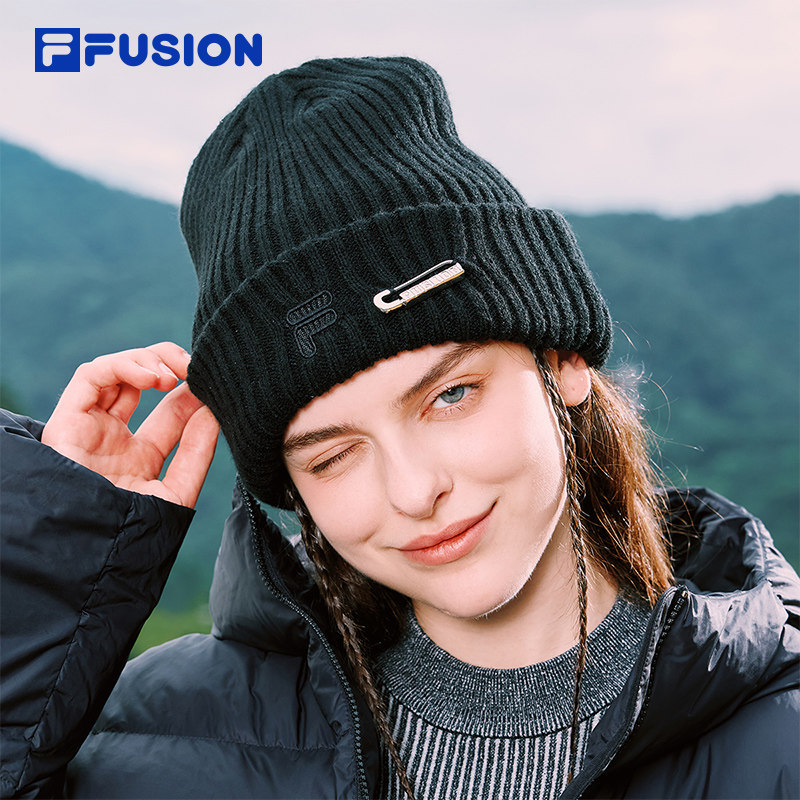 FILA FUSION斐乐潮牌情侣针织帽2025冬季新款时尚休闲毛线帽冷帽,运动包/户外包/配件,运动帽,淘宝优惠券,粉丝福利购,淘宝优惠卷