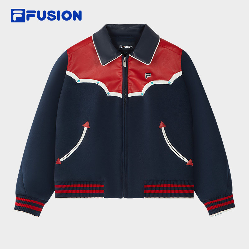 马上起飞丨FILA FUSION斐乐潮牌外套女新年拼接皮衣夹克贵气新衣,运动服/休闲服装,运动茄克/外套,淘宝优惠券,粉丝福利购,淘宝优惠卷