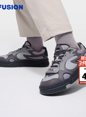 FILA FUSION斐乐潮牌男子板鞋2026新款黑色运动鞋厚底增高休闲鞋