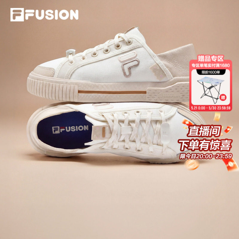 FILA FUSION斐乐一脚蹬女鞋帆布鞋26夏季新款休闲鞋运动