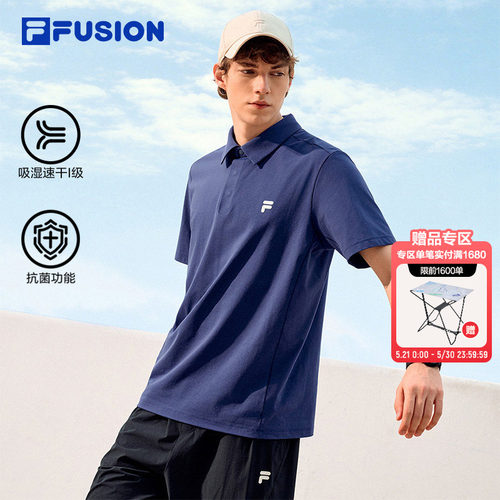 FILAFUSION斐乐潮牌男短袖POLO