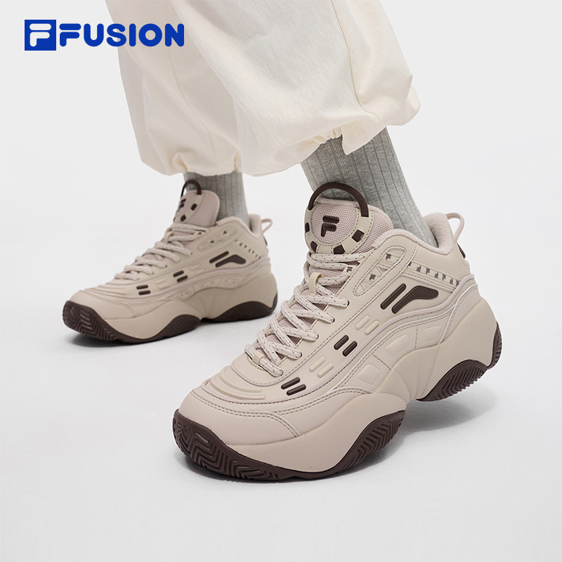 FILA FUSION斐乐潮牌男鞋复古篮球鞋2025冬季新款中帮