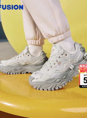 FILA FUSION斐乐潮牌硬糖鞋女鞋春夏款运动鞋增高厚底白色休闲鞋